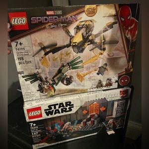 NIB Lego sets- 7+- Star Wars & Spider-Man